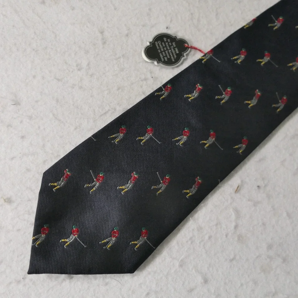 Ascot Mens Silk Tie OS Navy Golfer Gorpcore Preppy Country Club Old Money Formal
